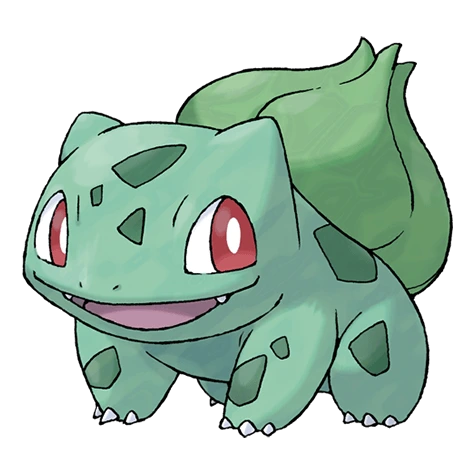 Bulbasaur. Bulbasaur can be seen napping in bright sunlight. There is a seed on its back. By soaking up the sun’s rays, the seed grows progressively larger.