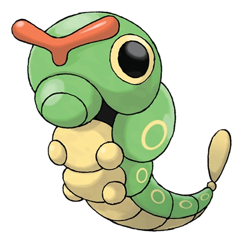 Caterpie. Its body is soft and weak. In nature, its perpetual fate is to be seen by others as food.