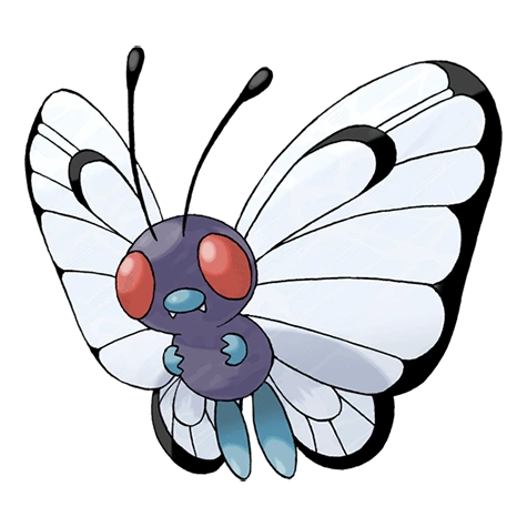 Butterfree. Nectar from pretty flowers is its favorite food. In fields of flowers, it has heated battles with Cutiefly for territory.